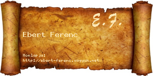 Ebert Ferenc névjegykártya